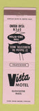Matchbook Cover - Vista Motel Gloucester MA