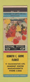 Matchbook Cover - Kenneth Grime Florist Flowers Somerset Centre MA