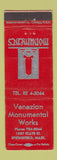 Matchbook Cover - Venezian Monumental Works Springfield MA