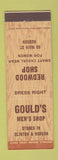 Matchbook Cover - Gould's Men's Shope Clinton Hudson NY