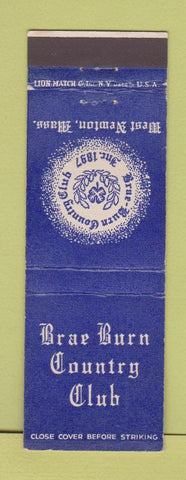 Matchbook Cover - Brae Burn Country Club West Newton MA