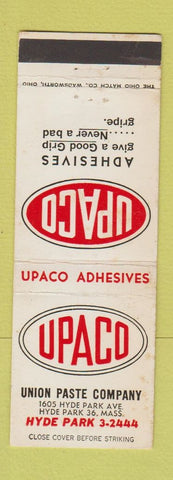 Matchbook Cover - UPACO Adhesives Union Paste Hyde Park MA