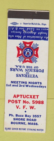 Matchbook Cover - VFW Bourne MA Aptucxet