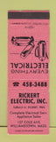 Matchbook Cover - Rickert Electric Appliance Williamstown MA