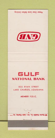 Matchbook Cover - Gulf National Bank Lake Charles LA