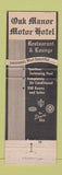 Matchbook Cover - Oak Manor Motor Hotel Baton Rouge LA