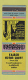 Matchbook Cover - Avalon Motor Court Blackfoot ID low phone # WEAR