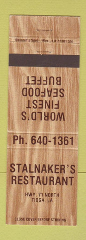 Matchbook Cover - Stalnaker's Restaurant Tioga LA