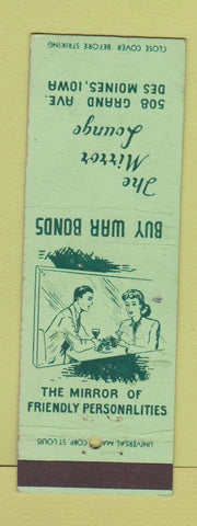 Matchbook Cover - Mirror Lounge Des Moines IA WWII