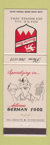 Matchbook Cover - Bavarian Haus German Food Des Moines IA