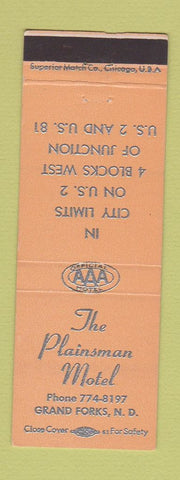Matchbook Cover - Plainsman Motel Grand Forks ND