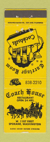 Matchbook Cover - Coach House Restaurant Spokane WA