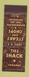 Matchbook Cover - The Shack Spokane WA hamburgers