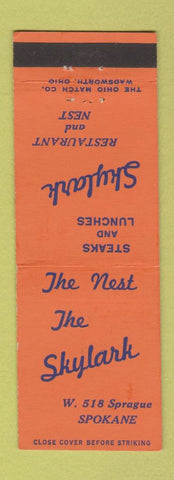 Matchbook Cover - The Skylark Spokane WA restaurant