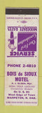 Matchbook Cover - Bois de Sioux Motel Wahpeton ND WEAR