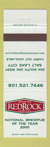 Matchbook Cover - Red Rock Brewing Beer Salt Lake City UT