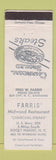 Matchbook Cover - Farris' Midwood Restaurant Rocky Mount NC