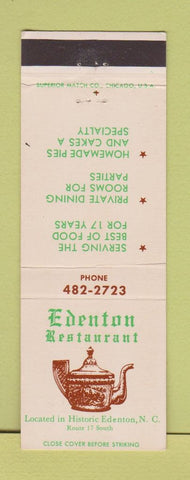 Matchbook Cover - Edenton Restaurnt NC