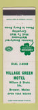 Matchbook Cover - Village Green Motel Brewer ME