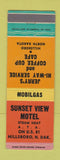 Matchbook Cover - Sunset View Motel Hillsboro ND Mobil oil gas