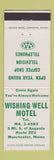 Matchbook Cover - Wishing Well Motel Manchester ME