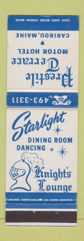 Matchbook Cover - Prestile Terrace Motor Hotel Caribou ME