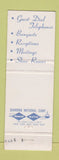 Matchbook Cover - Prestile Terrace Motor Hotel Caribou ME
