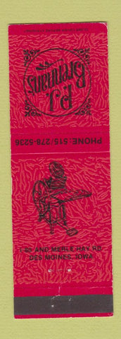Matchbook Cover - PJ Brennan's Des Moines IA