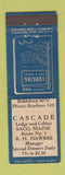 Matchbook Cover - Cascade Lodge Cabins Saco ME