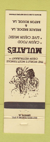 Matchbook Cover - Mulate's Cajun Food Breaux Bridge Baton Rouge LA