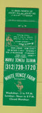 Matchbook Cover - White Fence Farm Restaurant Joliet IL