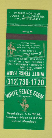 Matchbook Cover - White Fence Farm Restaurant Joliet IL