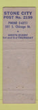 Matchbook Cover - VFW Joliet ILL Stone City Post