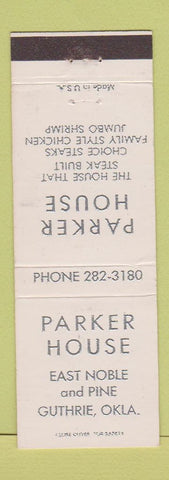 Matchbook Cover - Parker House Guthrie OK