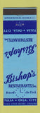Matchbook Cover - Bishop's Restaurants Tulsa Oklahoma City OK