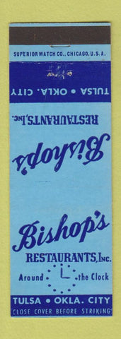 Matchbook Cover - Bishop's Restaurants Tulsa Oklahoma City OK