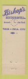 Matchbook Cover - Bishop's Restaurants Tulsa Oklahoma City OK