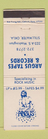 Matchbook Cover - Argus Tapes Record Stilllwater OK