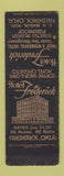 Matchbook Cover - Hotel Frederick OK SAMPLE WORN