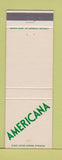 Matchbook Cover - Americana Restaurant Detroit MI Gaucho hamburger