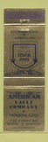 Matchbook Cover - American Vault Company Detroit MI