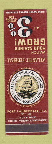 Matchbook Cover - Atlantic Federal Savings Fort Lauderdale FL