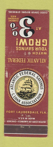 Matchbook Cover - Atlantic Federal Savings Fort Lauderdale FL