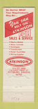 Matchbook Cover - Atkinson Mine Power Equipment Coal Pittsburg KS