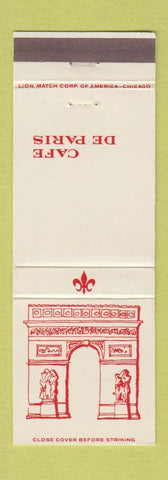 Matchbook Cover - Cafe De Paris Chicago IL