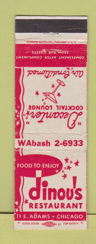 Matchbook Cover - Dinou's Restaurant Chicago IL
