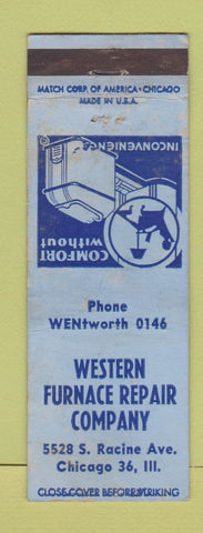 Matchbook Cover - Western Furnace Repair Chicago IL WEAR