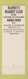Matchbook Cover - Barney's Market Club Chicago IL