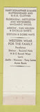 Matchbook Cover - Morris Men's Shop Chicago IL WORN