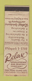 Matchbook Cover - Relax Upholstery and Drapes Chicago IL WEAR
